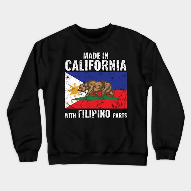 Made in California with Filipino Parts Crewneck Sweatshirt by c1337s